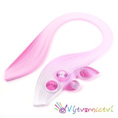 Magenta-růžové tónované papírové proužky na quilling