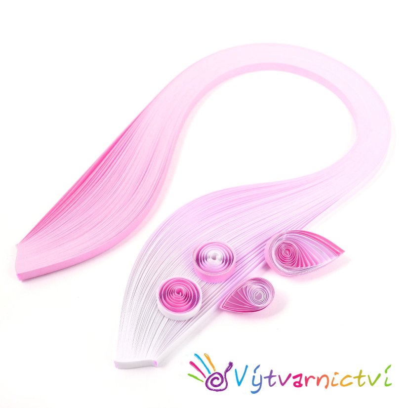 Magenta-růžové tónované papírové proužky na quilling Magenta-růžové tónované papírové proužky na quilling