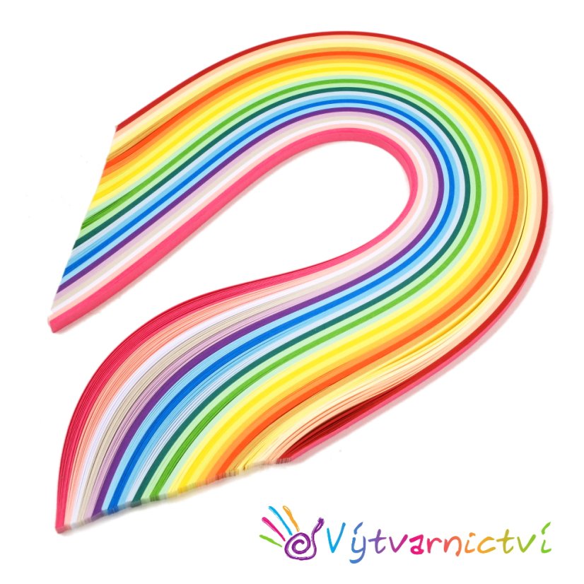 Barevná sada papírových proužků na quilling | silnější papír - Šířka: 4 mm